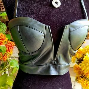 Do+Be Faux Leather Bralette